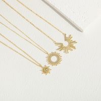 Elegant Classic Style Sun Copper Irregular Plating 14k Gold Plated Pendant Necklace main image 4