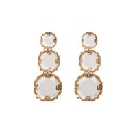 1 Pair Casual Elegant Sweet Round Plating Inlay Alloy Rhinestones Gold Plated Drop Earrings main image 2