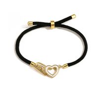 Simple Style Round Palm Heart Shape Rope Copper Plating Inlay Shell 18k Gold Plated Women's Bracelets main image 2