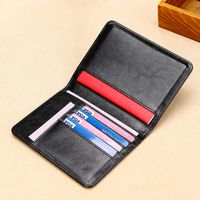 Unisex Solid Color Leather Open Card Holders main image 4