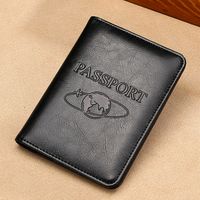 Unisex Solid Color Leather Open Card Holders sku image 2