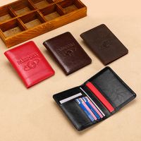 Unisex Solid Color Leather Open Card Holders main image 3