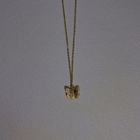 Acero Inoxidable 304 Chapados en oro de 18k Estilo Simple Enchapado Flor Mariposa Collar Colgante sku image 1