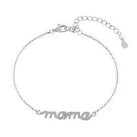 Wholesale Mama Modern Style Letter Sterling Silver Zircon Bracelets sku image 1