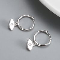 1 Pair Classic Style Eye Sterling Silver Inlay Artificial Gemstones Earrings sku image 1