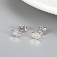1 Pair Simple Style Eye Sterling Silver Plating Inlay Artificial Gemstones Ear Studs sku image 1