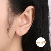 1 Pair Simple Style Eye Sterling Silver Plating Inlay Artificial Gemstones Ear Studs main image 2