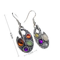 Classic Style Oval Alloy Inlay Opal Women's Drop Earrings main image 2