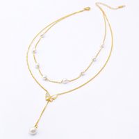 Titanium Steel 18K Gold Plated Elegant Sexy Plating Inlay Butterfly Artificial Pearls Shell main image 4