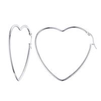 Simple Style Heart Shape Titanium Steel Gold Plated Hoop Earrings 1 Pair sku image 2