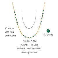 Simple Style Round Natural Stone Titanium Steel 14k Gold Plated Necklace In Bulk main image 7