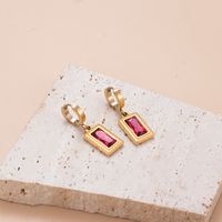 1 Paire Élégant Glamour Rond Œil Fleur Placage Incruster Acier Inoxydable 304 Zircon Des Boucles D'Oreilles main image 6