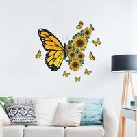 Pastoral Sunflower Butterfly Pvc Wall Sticker main image 3