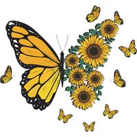Pastoral Sunflower Butterfly Pvc Wall Sticker main image 6