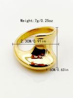 304 Stainless Steel 14K Gold Plated Classic Style Plating Rings main image 2