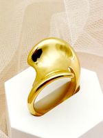 304 Stainless Steel 14K Gold Plated Classic Style Plating Rings main image 1
