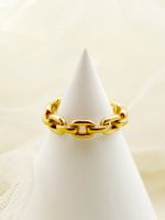 304 Stainless Steel 14K Gold Plated Simple Style Plating Solid Color Rings main image 1