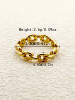 304 Stainless Steel 14K Gold Plated Simple Style Plating Solid Color Rings main image 2