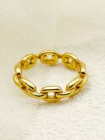 304 Stainless Steel 14K Gold Plated Simple Style Plating Solid Color Rings main image 3