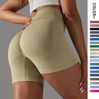 Fitness Solid Color Nylon Cotton Blend Active Bottoms Shorts main image 5