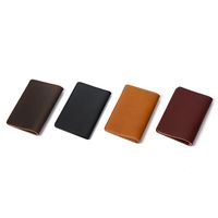 Unisex Vintage Style Solid Color Leather Passport Holders main image 1