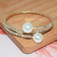 Élégant Géométrique Alliage Placage Incruster Perles Artificielles Strass Femmes Bracelet main image 2