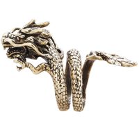 Chinoiserie Retro Cool Style Dragon Metal Plating Unisex Open Ring main image 5