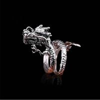Chinoiserie Retro Cool Style Dragon Metal Plating Unisex Open Ring main image 3