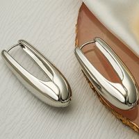 1 Pair Simple Style U Shape Solid Color Plating Copper 18k Gold Plated Hoop Earrings sku image 2