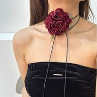 Romantic Rose Cloth Handmade Women's Necklace main image 5