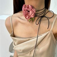 Romantic Rose Cloth Handmade Women's Necklace main image 4