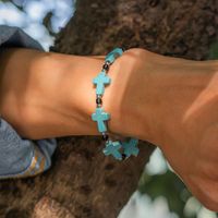 Vintage Style Cross Turquoise Men's Bracelets main image 6