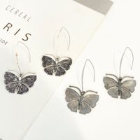 1 Paar Klassischer Stil Schmetterling Legierung Versilbert Ohrhaken main image 3