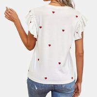 T-shirt Pour Femmes T-shirts À Manches Courtes Streetwear Romantique Forme De Coeur main image 4