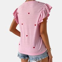 Camiseta De Manga Corta Camisetas Mujer De Románticas Streetwear Con Forma De Corazón main image 6