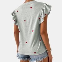 Damen T-shirt Kurzarm T-shirts Romantische Streetwear Herzform main image 8