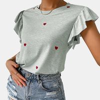 Women's T-shirt Short Sleeve T-shirts Romantic Streetwear Heart Shape main image 7