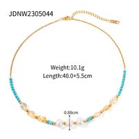 Ig Style Streetwear Geometric Stainless Steel Stone Plating 18k Gold Plated Necklace sku image 4