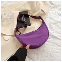 Women's Medium Nylon Solid Color Streetwear Zipper Cloud Shape Bag sku image 8