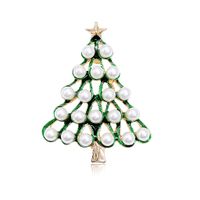 Simple Style Christmas Tree Alloy Inlay Pearl Women's Brooches sku image 1