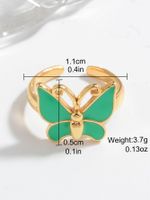 Ig Style Casual Simple Style Butterfly Copper Enamel Plating Open Rings sku image 4
