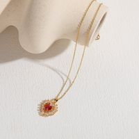 Elegant Glam Heart Shape Copper Plating Inlay Zircon 14k Gold Plated Pendant Necklace main image 8