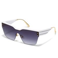 Retro Gradient Color Pc Square Half Frame Women's Sunglasses sku image 1
