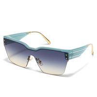 Retro Gradient Color Pc Square Half Frame Women's Sunglasses sku image 7