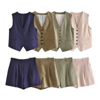Women's Streetwear Solid Color Polyester Pocket Shorts Sets main image 2