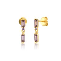 1 Pair Simple Style Rectangle Plating Inlay Copper Zircon Drop Earrings sku image 3