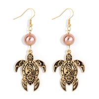 1 Pair Ethnic Style Tortoise Alloy Shell Drop Earrings main image 4