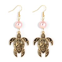 1 Pair Ethnic Style Tortoise Alloy Shell Drop Earrings sku image 6