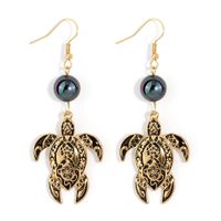 1 Pair Ethnic Style Tortoise Alloy Shell Drop Earrings sku image 1