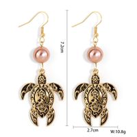 1 Pair Ethnic Style Tortoise Alloy Shell Drop Earrings main image 2